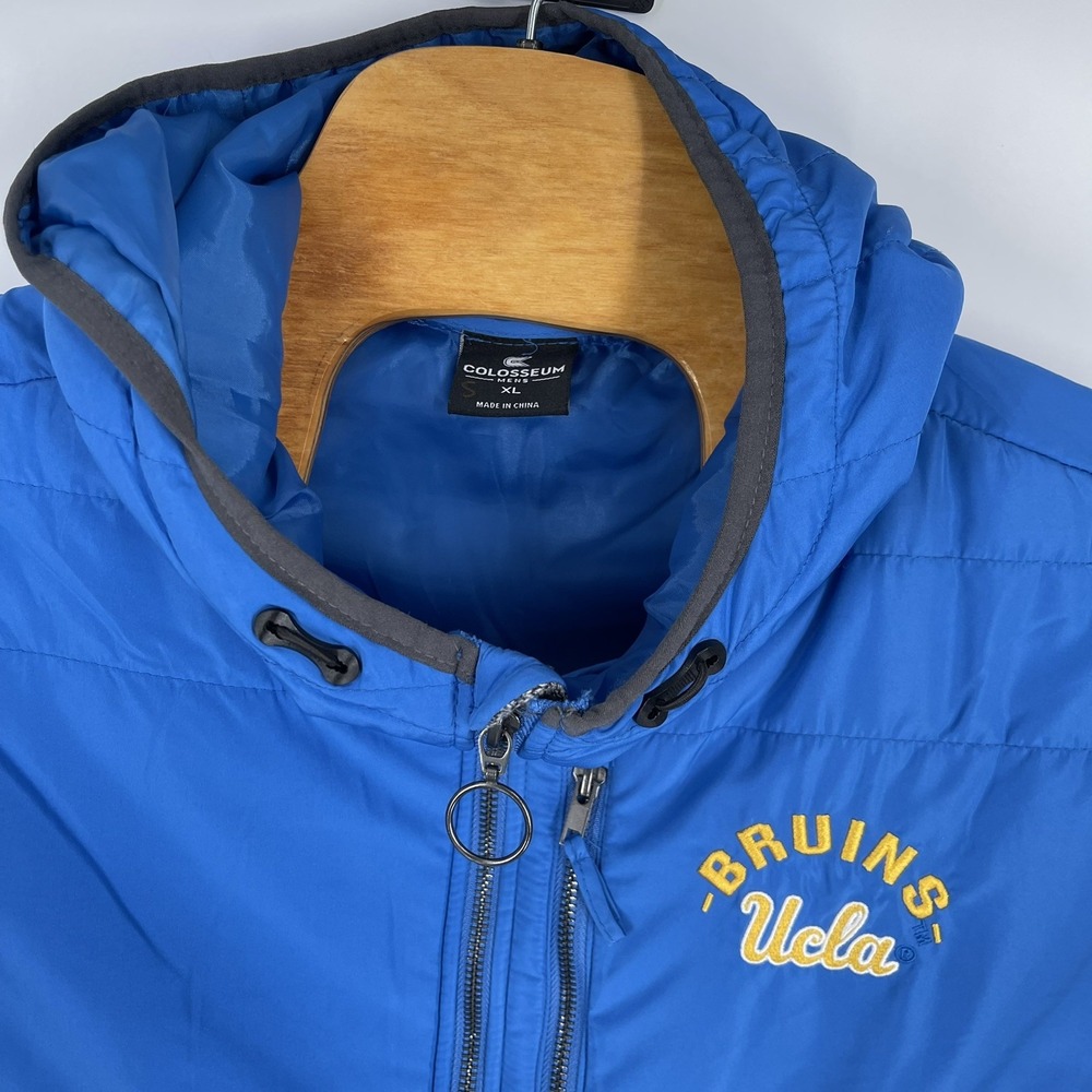 Men's Colosseum Charcoal/Blue UCLA Bruins Putter Herringbone Full-Zip Jacket - Picture 5 of 6